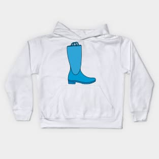 Blue Rain Boots Kids Hoodie